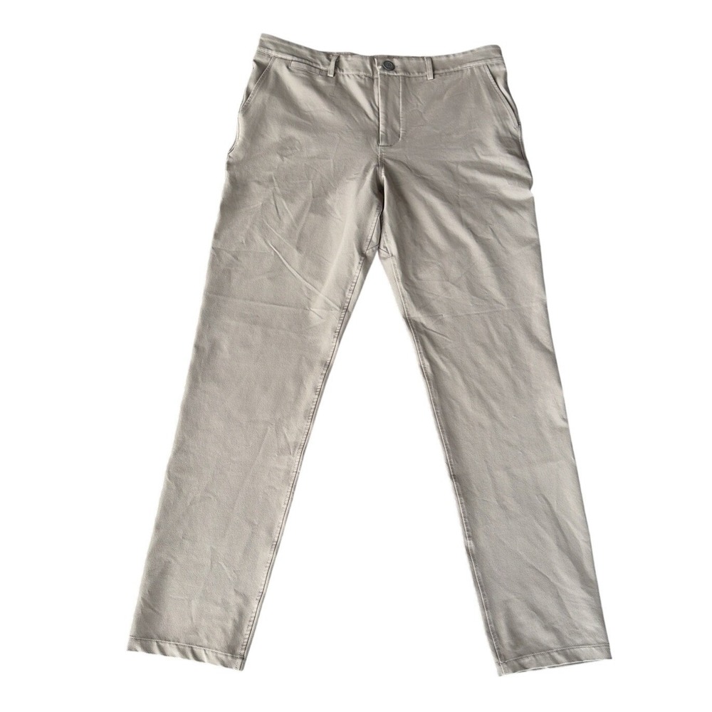 WILLY California The Nicer Pants Men 34x34 Khaki Stretch Tech Dress Golf Trouser